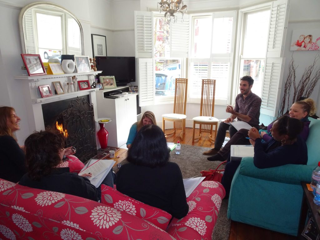 War to Peace® participants enjoying the workshop in someone's home